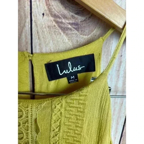 LuLus Golden Yellow Embroidered Maxi Dress Size M - Picture 3 of 9